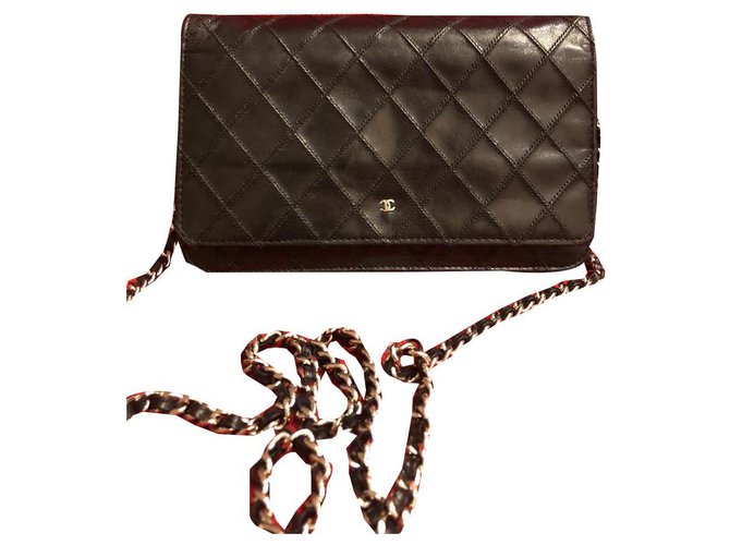 Chanel WOC Black Leather  ref.142246