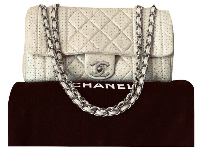 timeless - Borsa classica con patta CHANEL Edizione Limitata Media Beige Pelle  ref.142258