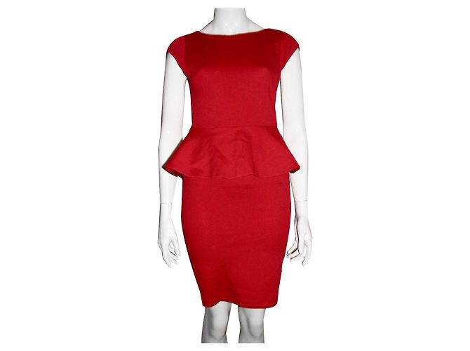 Alice + Olivia Kleid mit Schößchen Rot