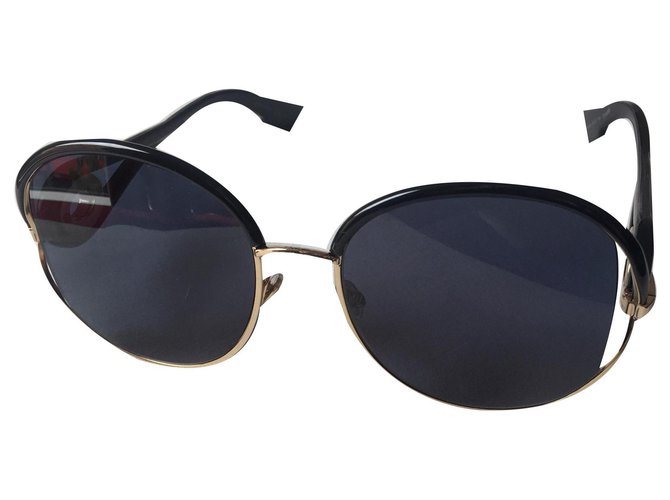 Christian Dior Gafas de sol de gran tamaño Negro Acetato  ref.142315