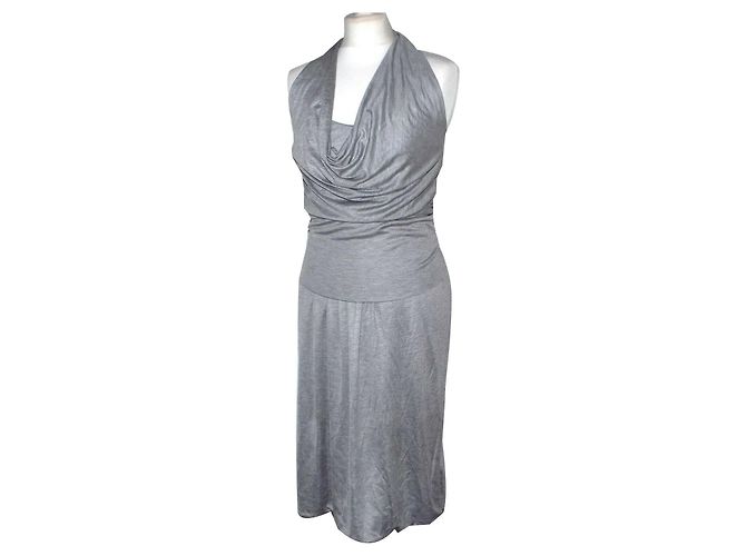 Max Mara Neckholder Kleid Grau Viscose
