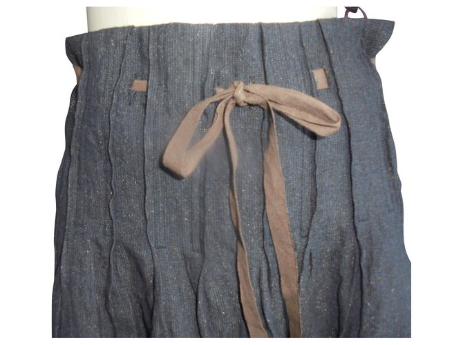 STYLE COMPTOIR DES COTONNIERS STYLE SKIRT IN WOOL AND METAL Chestnut Cotton Polyester Viscose  ref.142430