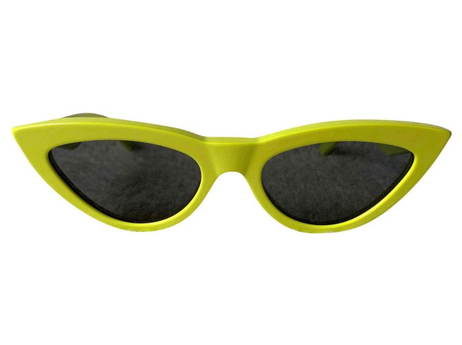 Céline Occhiali da sole cat-eye giallo acido Acetato  ref.142470