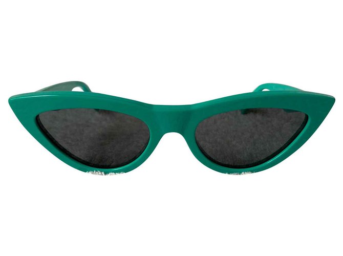 Céline Lunettes de soleil œil de chat vert / turquoise pastel Acetate  ref.142476
