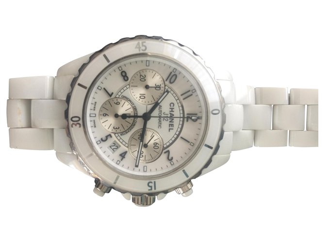 Chanel J12 chronographe automatique Céramique Blanc  ref.142510