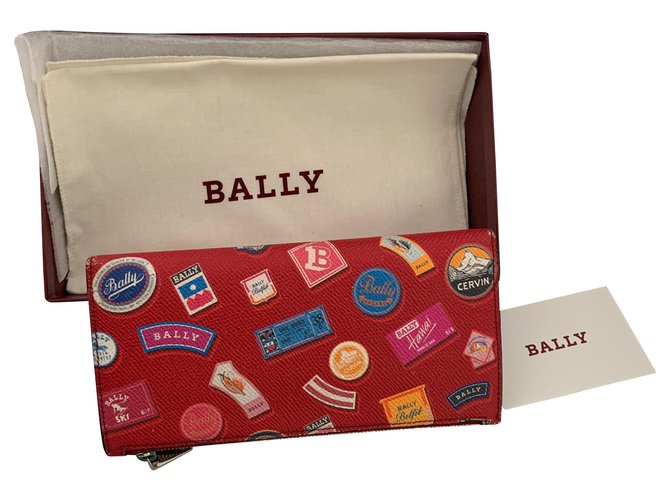 Portefeuille Bally Cuir Rouge  ref.142518