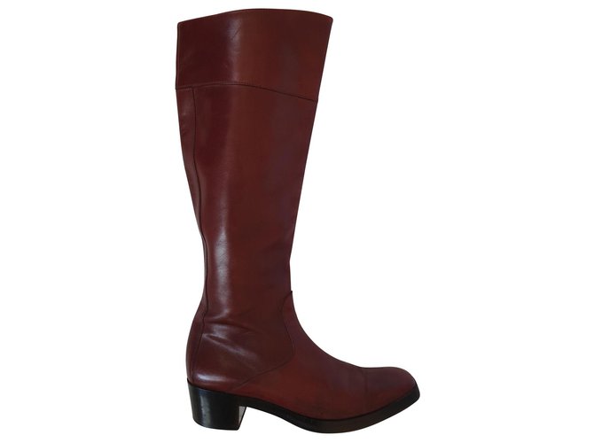 Balenciaga Knee high boots Cognac Leather  ref.142522