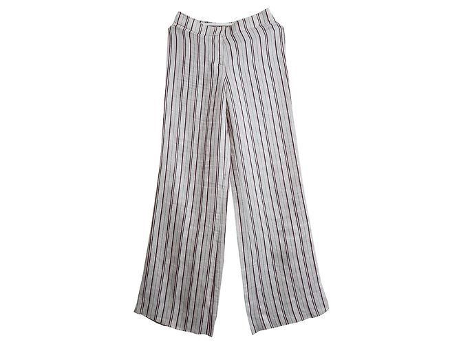 Pantalones de lino a rayas Hugo Boss Multicolor