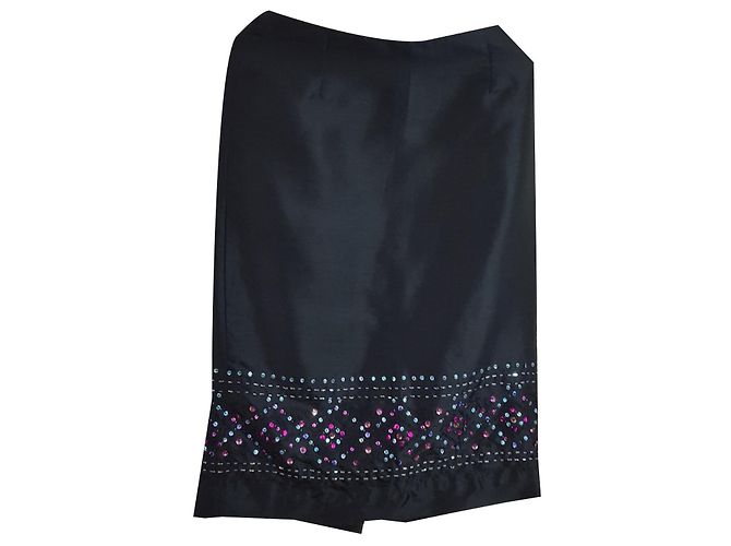 Gonna in seta Ann Taylor nera Nero