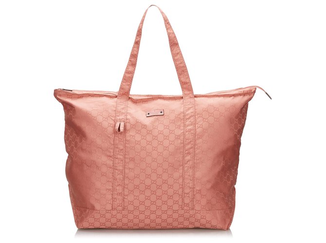 Gucci Pink GG Nylon Tote Bag Cloth  ref.142803