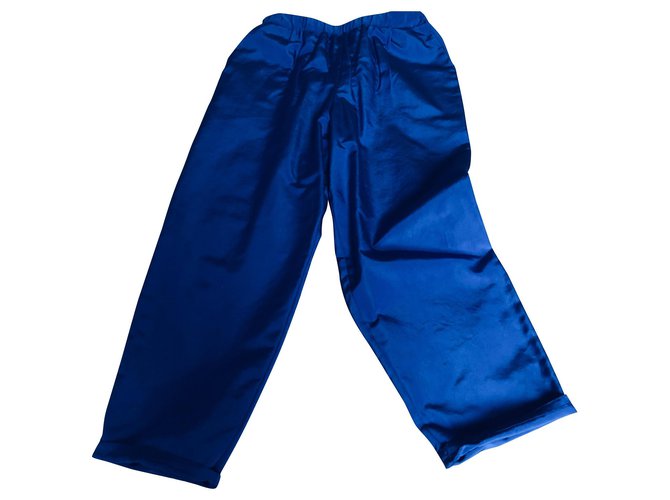 Autre Marque Pantalon DUSAN Soie Bleu clair  ref.142918