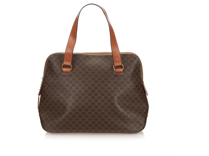 Céline Celine Brown Macadam Handbag Leather Plastic  ref.142989