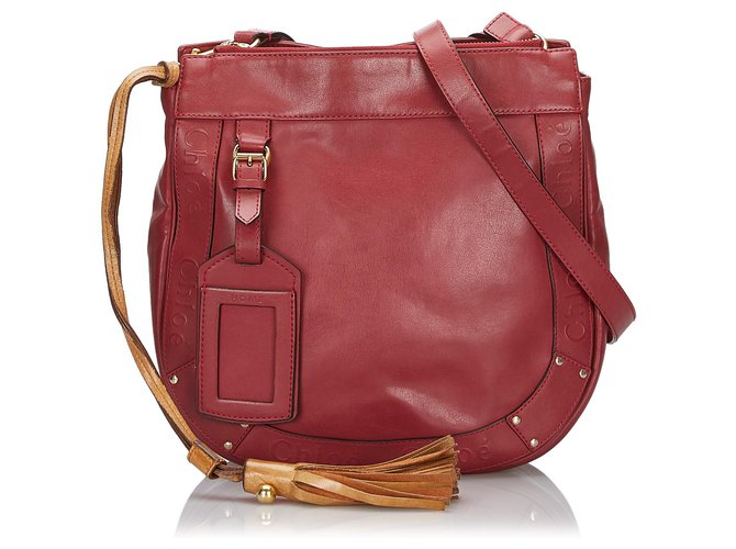 Chloé Chloe Red Leather Eden Crossbody Bag  ref.142994
