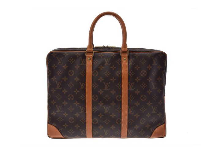Louis Vuitton Briefcase Marrone Tela  ref.143084