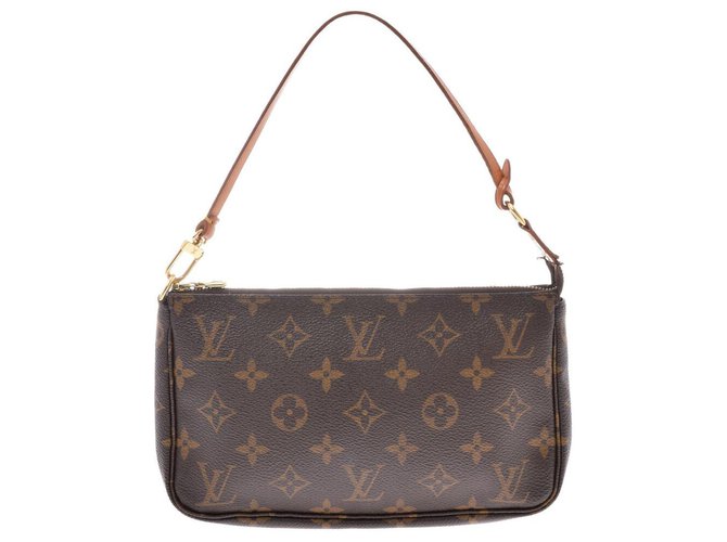 Louis Vuitton Louis Vuitton Pochette Accessoires Handbags Cloth Brown Ref Joli Closet