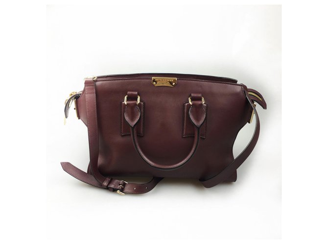 Burberry Red Clifton Satchel Leather  ref.143190