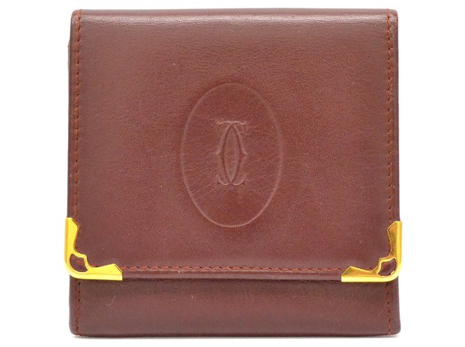Cartier Must Line Compact Wallet Leather  ref.143330