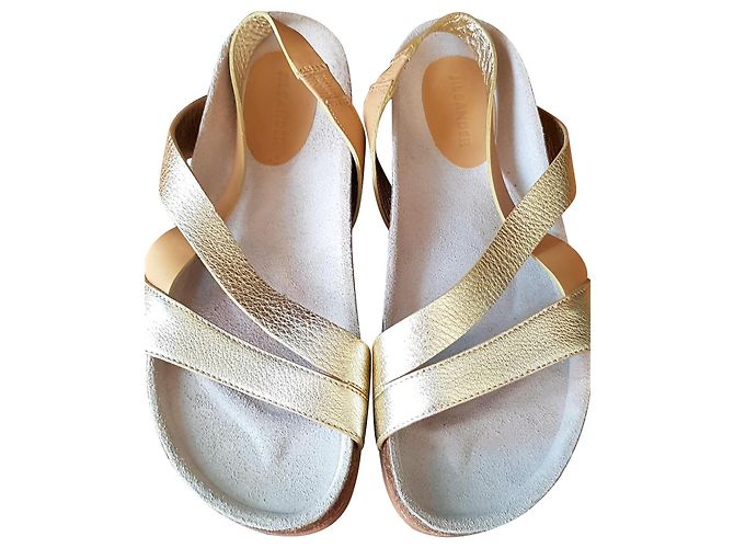Jil Sander Sandalen gold Leder Golden