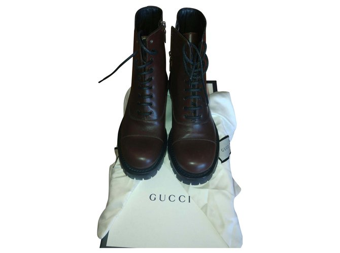 Gucci GG Dark brown Leather  ref.143464