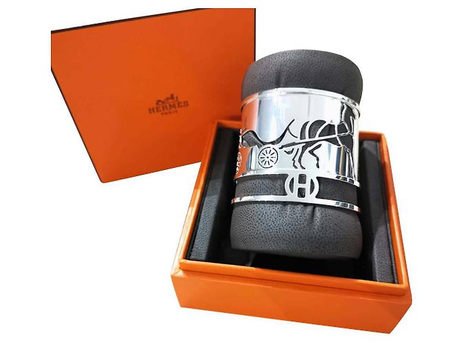 Hermès Bracciale Hermes Caleche grande in argento