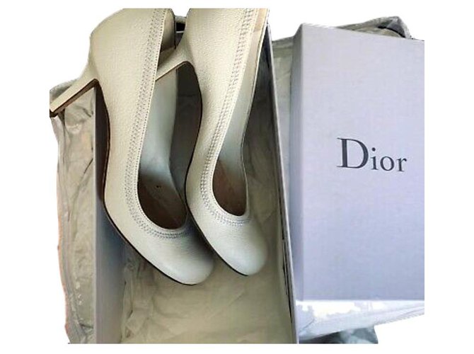 Christian Dior Heels White Leather  ref.143604