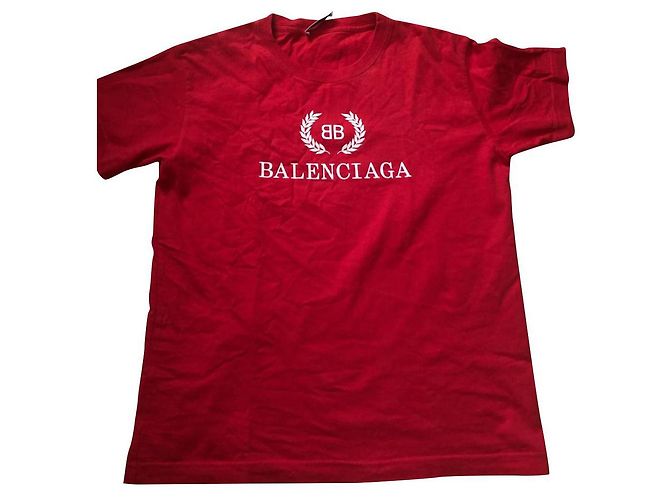 Camiseta Balenciaga Good Icon Roja de algodón