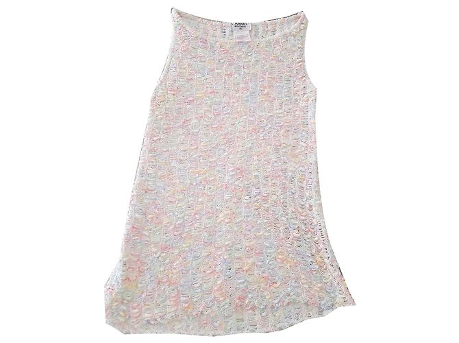 Top de punto CHANEL pastel arcoiris Multicolor