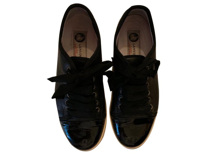 Sneakers Lanvin Cuir Noir  ref.143742