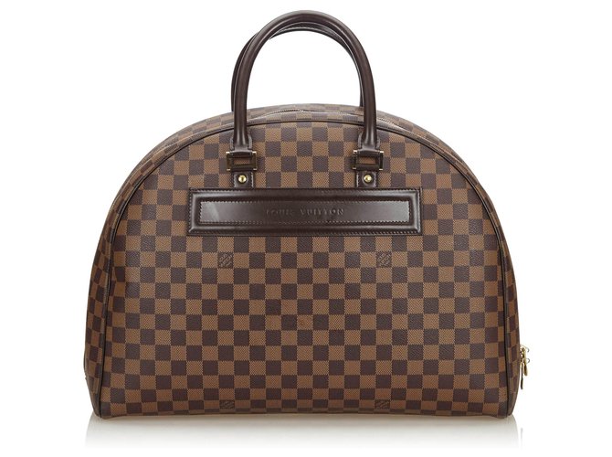 Louis Vuitton Brown Damier Ebene Nolita 24 HEURES Leather Cloth  ref.143772