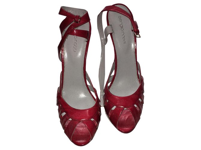Sergio Rossi sandals Red Leather  ref.143866