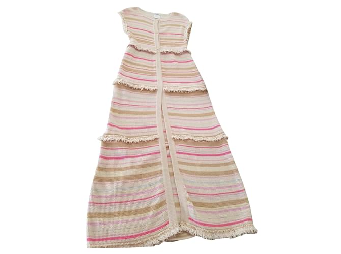 Robe gilet multicolore en tweed pastel Chanel  ref.143868