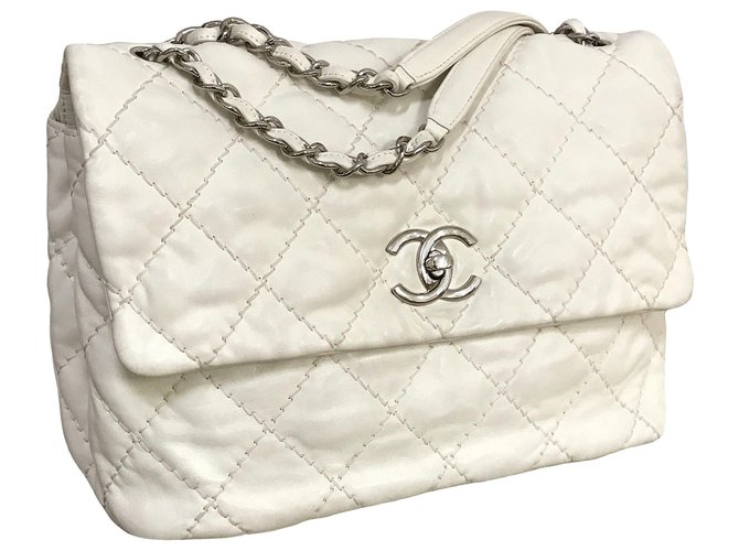 Maxi Timeless Flap Bag with Chanel Box Beige Cream Leather ref