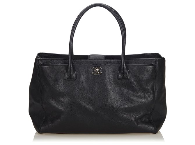 Chanel Black Caviar Leather Executive Cerf Tote Bag  ref.143984