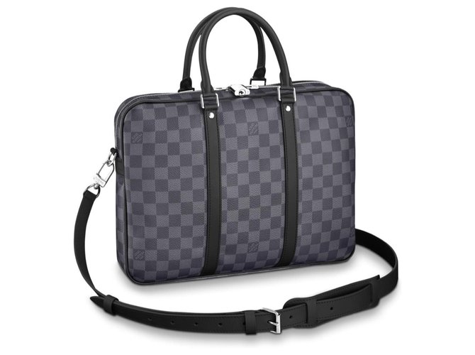Louis Vuitton business bag nuevo Gris Cuero  ref.144034