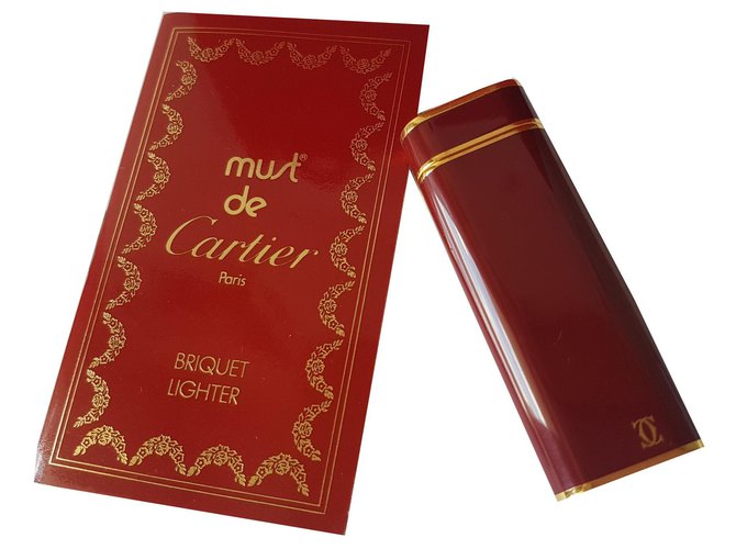 Cartier lighter Golden Dark red Gold-plated  ref.144108