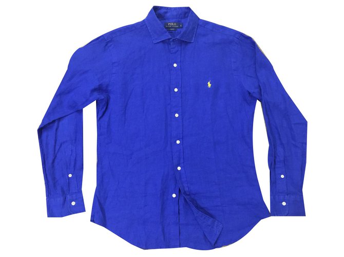 Polo Ralph Lauren Hemden Blau Leinen  ref.144352