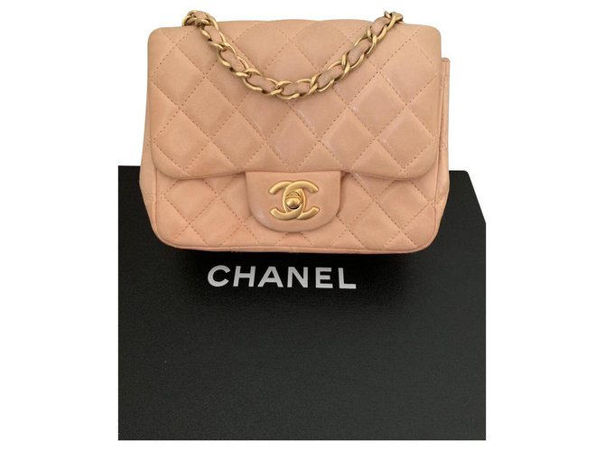 Timeless Mini Chanel Rosa Cuero  ref.144378
