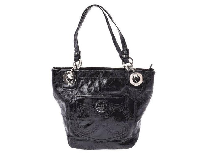 Coach Shoulder Bag Black Patent leather  ref.144387