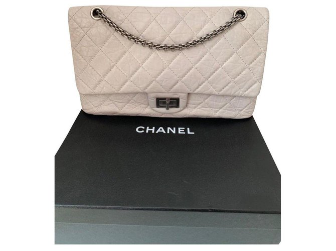 Chanel Reissue 2.55 Grey Leather  ref.144412