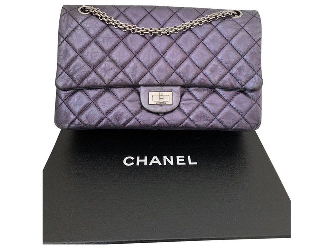 Chanel Púrpura Cuero  ref.144418