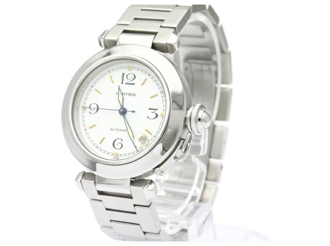 Cartier Silver Stainless Steel Pasha C Automatic W31015M7 Silvery White Metal  ref.144449