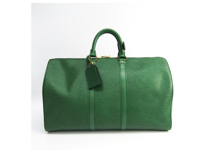 Louis Vuitton Green Epi Keepall 45 Grün Leder  ref.144461