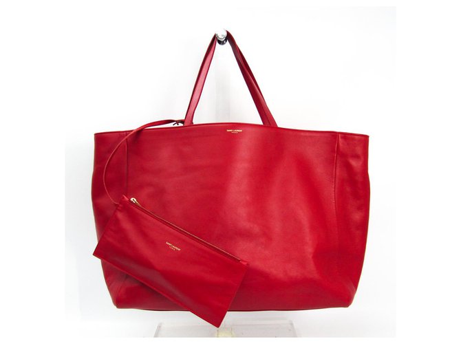 Yves Saint Laurent YSL Red Revsersible Shopper Leather  ref.144462