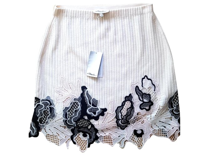3.1 Phillip Lim Lace skirt White Polyester Wool  ref.144499