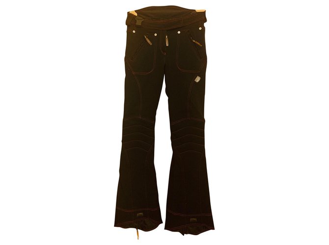 Christian Dior Pantalons, leggings Elasthane Noir  ref.144588