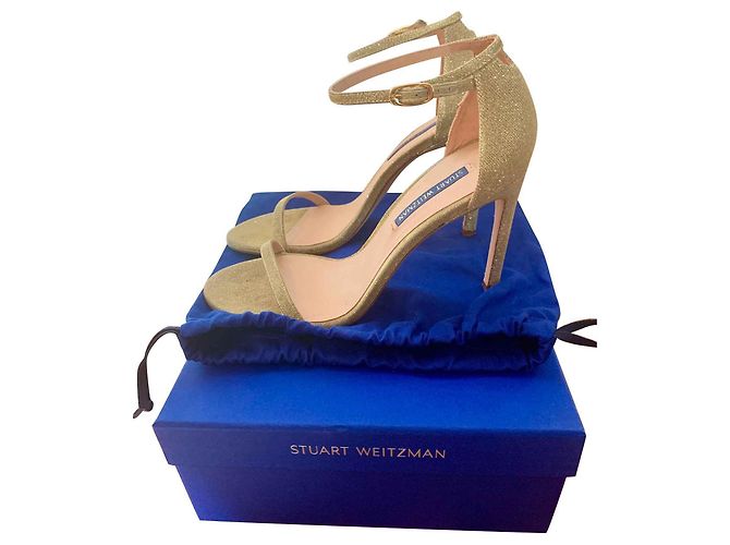 Stuart Weitzman Nudistong Sandalen Gold Leder Golden
