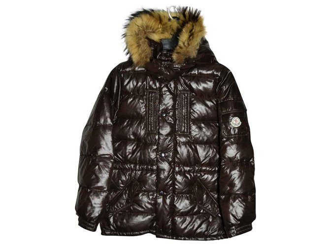 Moncler Coats, Outerwear Brown Synthetic  ref.144627