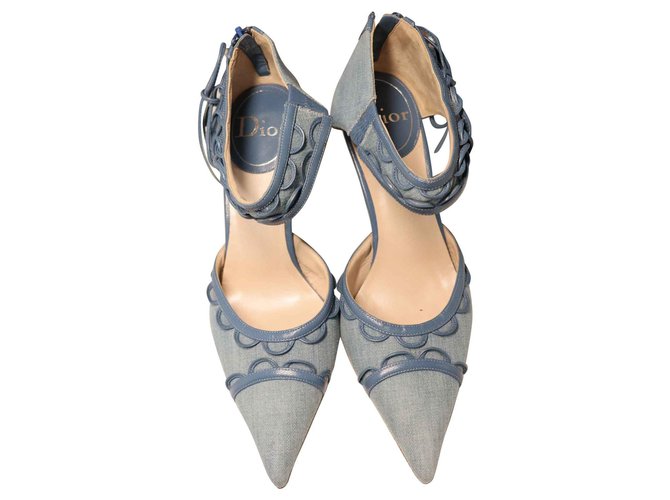 Dior Heels Blue Cloth  ref.144638