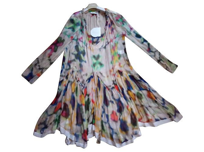 Abito Chloé in seta multicolore