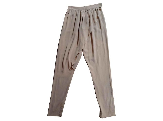 Calças Harem Chloé de Seda Caramelo
